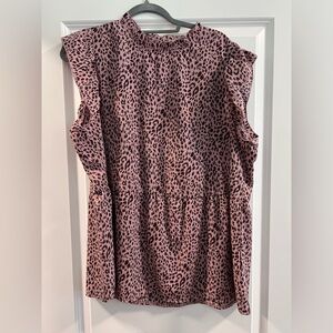 Pink animal print blouse!